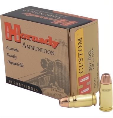 Hornady 357 SIG 147 grain JHP/XTP Hornady Custom Ammo