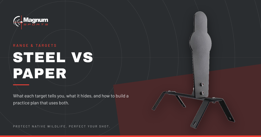 Champion AR500 steel target — Magnum Sports guide to steel vs paper targets and what to practise on