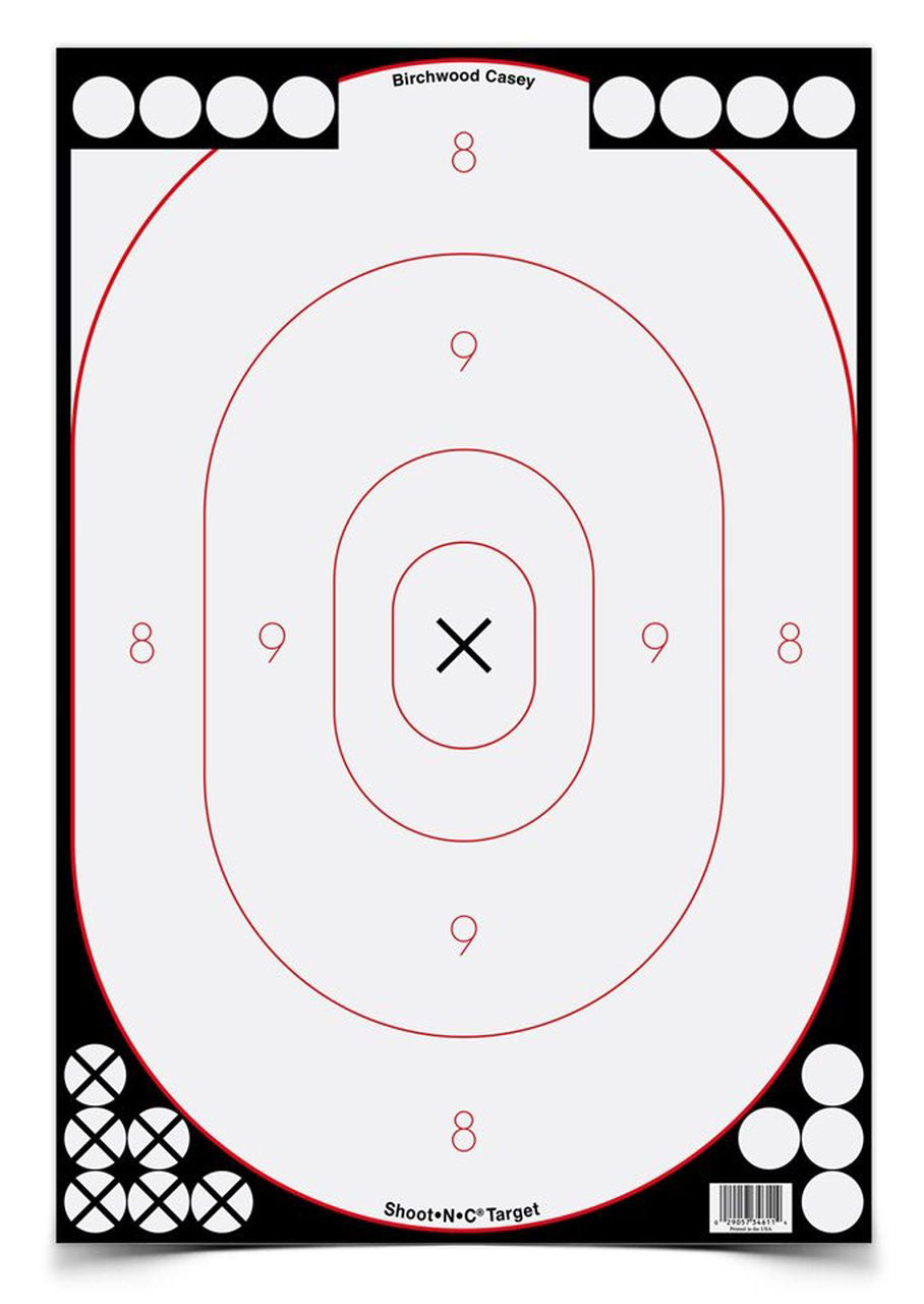 Birchwood Casey Shoot-N-C 12x18in White/Black Oval Silhouette Target 5 Pack