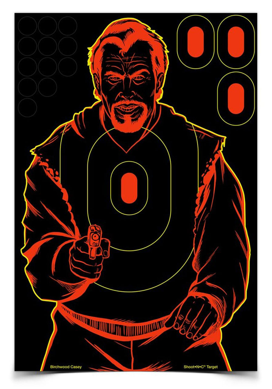 Birchwood Casey Shoot-N-C 12x18in Bad Guy Silhouette Target 5 Pack