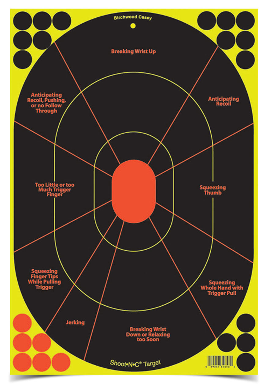 Birchwood Casey Shoot-N-C 12x18in Handgun Trainer Target 5 Pack