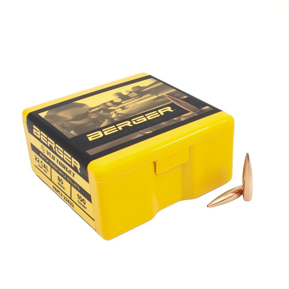 Berger 22 Cal 80gr VLD Target Projectiles (PN 22422)