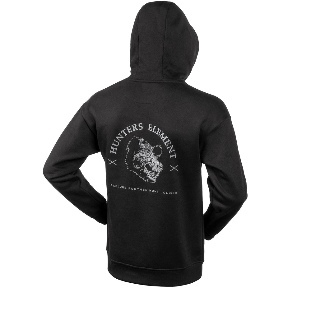 Hunters Element Big Boar Hoodie Black