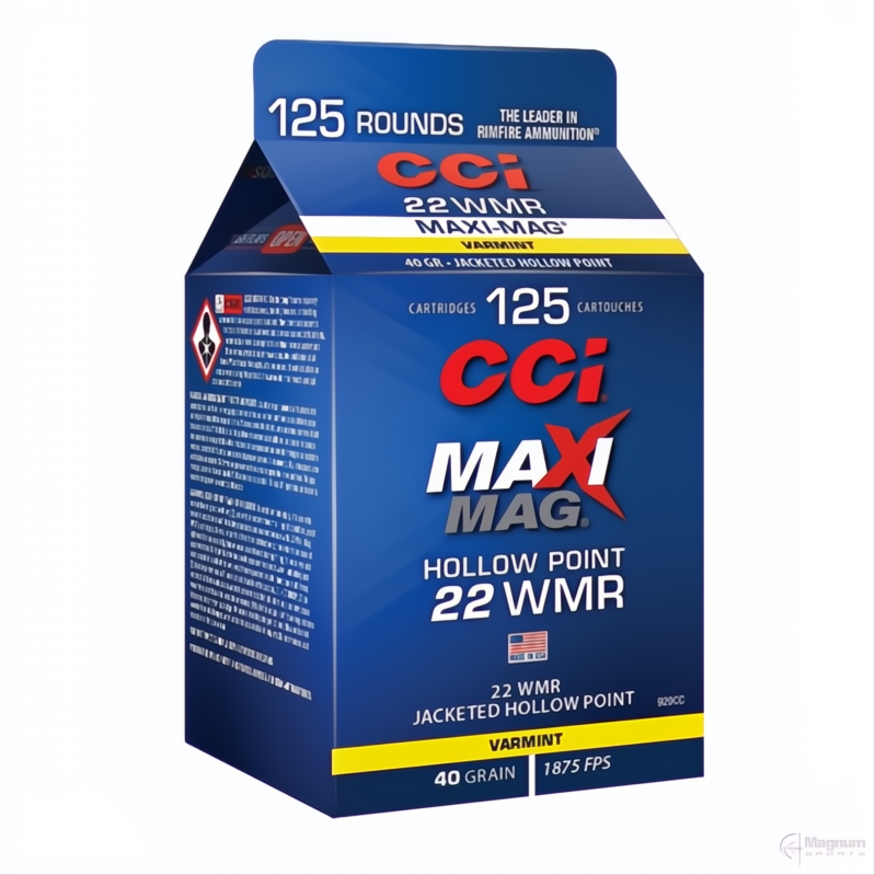 Cci 22 WMR Maxi Mag 40Ggr HP 125 Rnd Pour Pack 1875Fps
