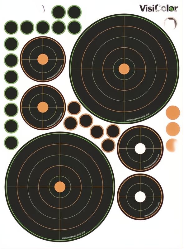 Champion Visicolor Adhesive Bullseye Sight In Target 50Yd + Patches