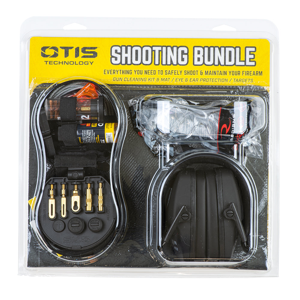 Otis Shooting Bundle with Cleaning Kit, Eye and Ear Protection and Targets