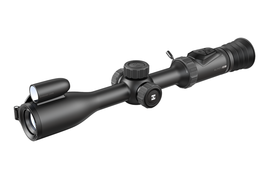 HIKMICRO ALPEX PRO A50PL night vision scope with LRF – front three-quarter view
