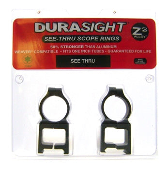 DuraSight Z-2 Alloy Vertical Split Weaver Scope Rings - See Thru Black