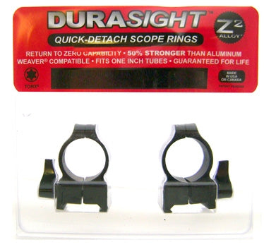 DuraSight Z-2 Alloy Weaver Vertical Split QD Scope Rings - High Black