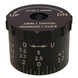 Sightron SIII Series 10-50x60mm Tactical Elevation Knob .05 MRAD 7 MRAD