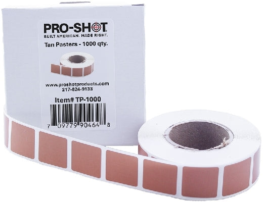 ProShot 7/8" square Tan Peel &amp; Stick Target Pasters 1000 pack