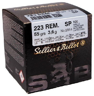 Sellier &amp; Bellot 223 Rem 55 grain SP Ammo 100 rd