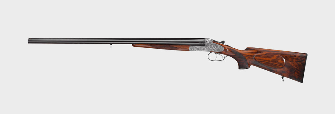 Merkel 60E Side-by-Side Shotgun 12 Gauge Game Scene Engraving English Stock