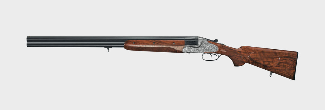 Merkel 303E Sidelock Over-and-Under Shotgun 20 Gauge Game Scene Engraving English Stock