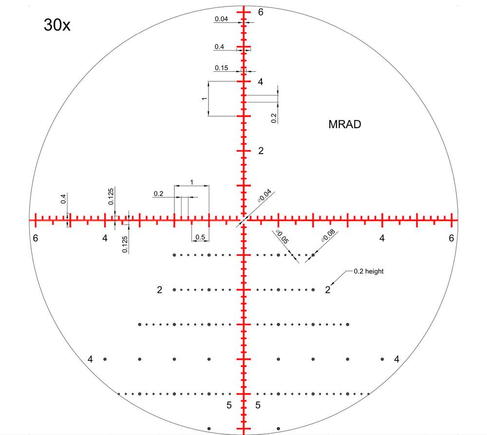 Nikko Stirling Diamond FFP 5-30x56 MRAD XTR reticle