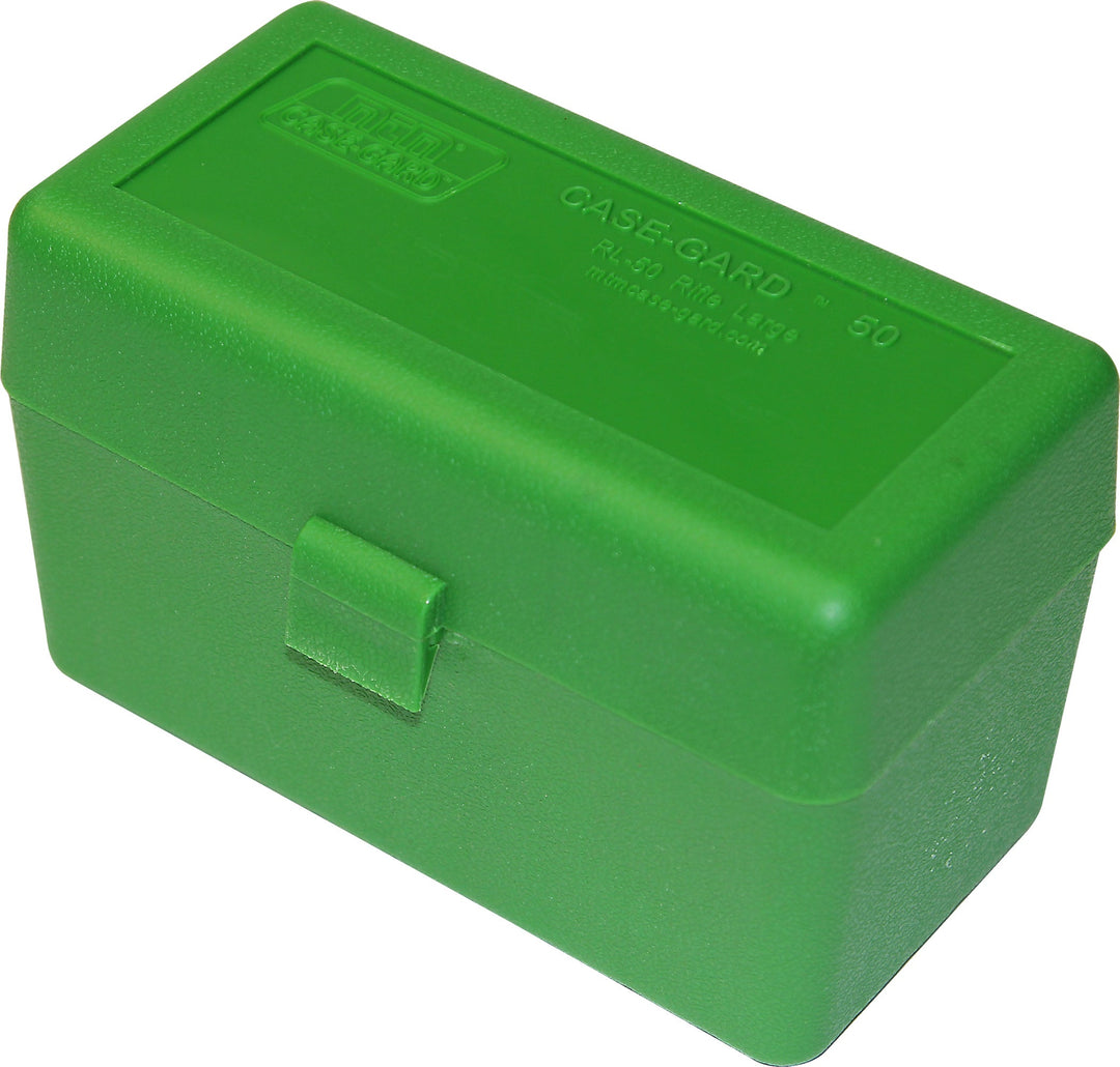 MTM Case-Gard RL-50-10 Rifle Ammo Box 50 Round Green