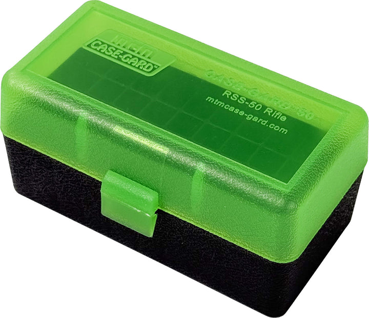 MTM Case-Gard RS-S-50-16T Rifle Ammo Box 50 Round Clear Green / Black