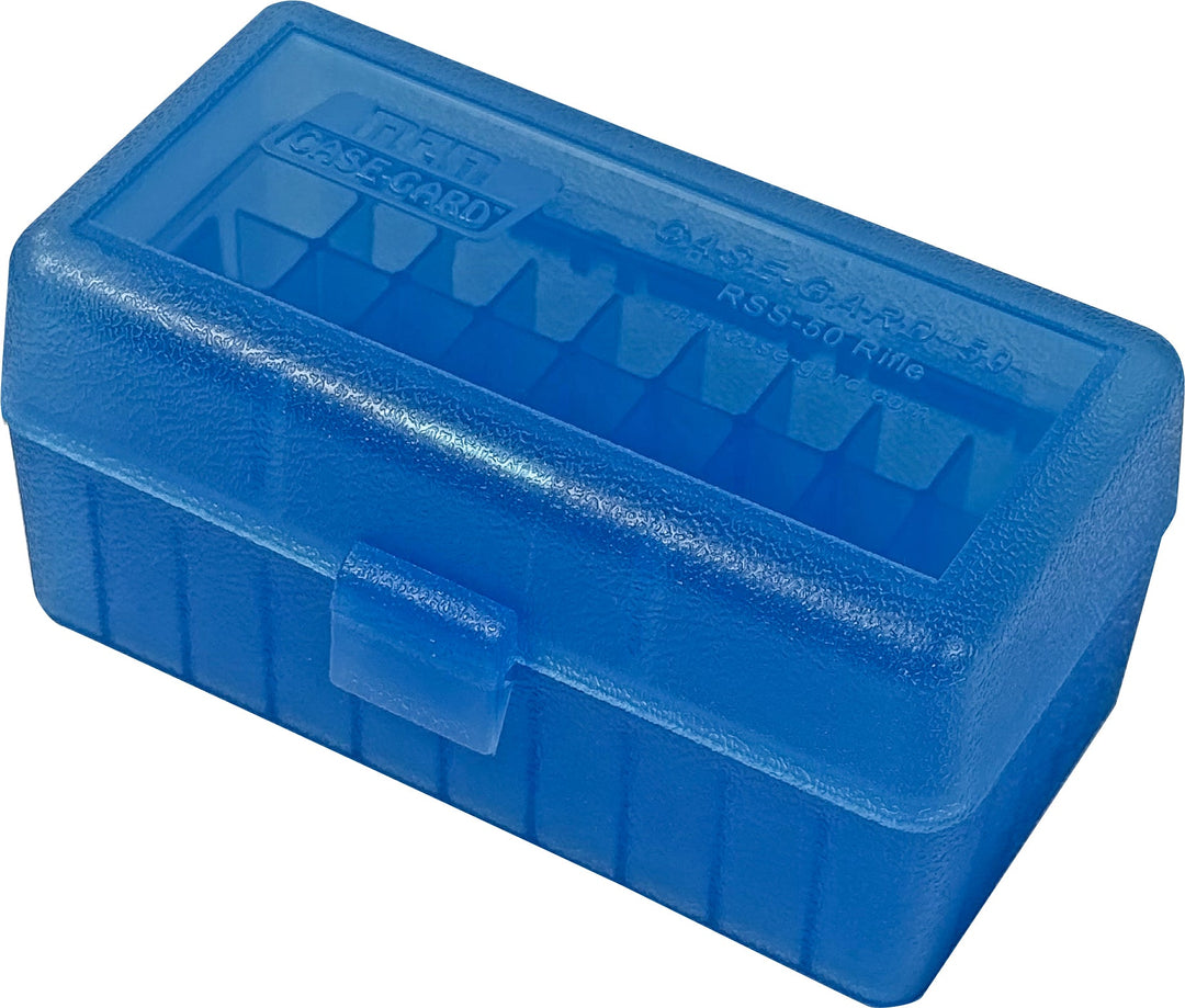 MTM Case-Gard RS-S-50-24 Rifle Ammo Box 50 Round Clear Blue