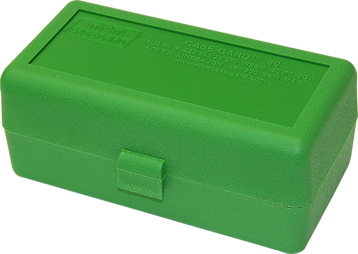 MTM Case-Gard RSLD-50-10 Rifle Ammo Box 50 Round Green