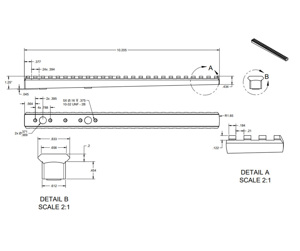 Accuracy Solutions Rail for Prism & Night Vision Mount