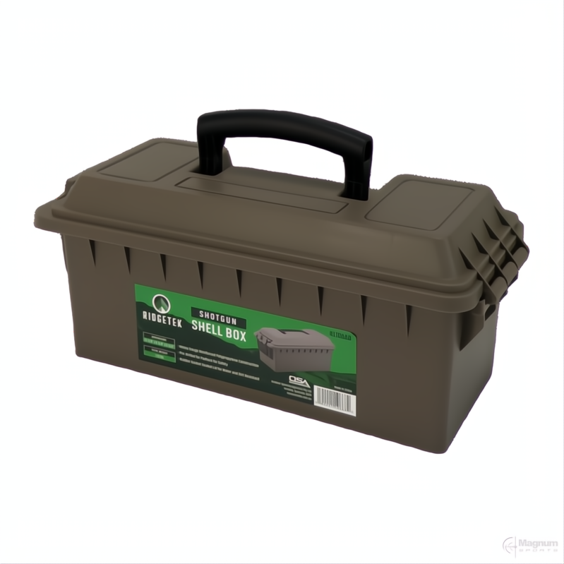 Ridgetek Shotgun Shell Box Dark Earth (12 Carton) Inc Padlock