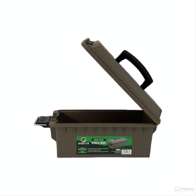 Ridgetek Shotgun Shell Box Dark Earth (12 Carton) Inc Padlock