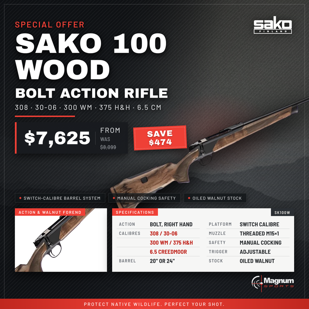 Sako 100 Wood - Magnum Sports advert