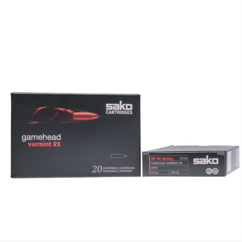 Sako Ammo 30-06 SPRG 130gr Gamehead Varmint RX HPBT