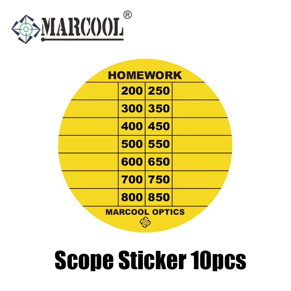 Magnum Scope DOPE Stickers Yellow 10 Pack