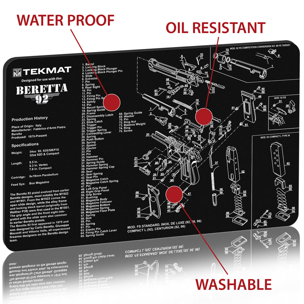 TekMat Beretta 92 Gun Cleaning Mat