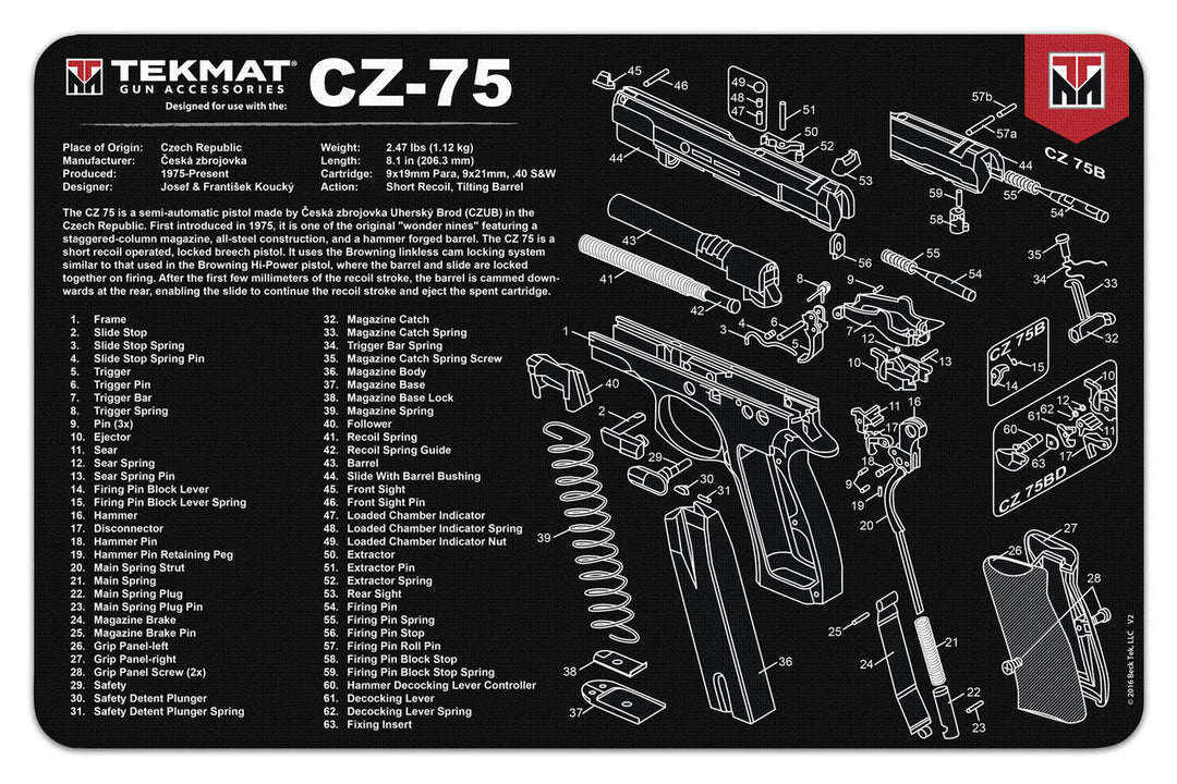 TekMat CZ 75 Gun Cleaning Mat