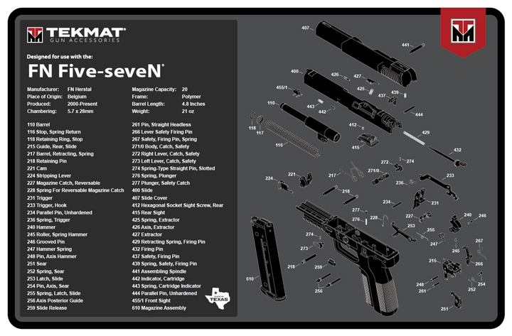 TekMat FN Five-seveN Gun Cleaning Mat