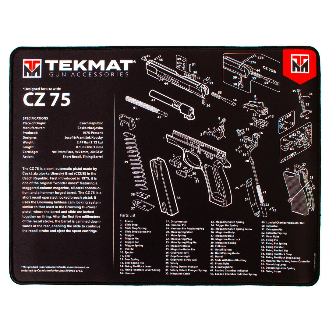 TekMat Ultra 20 CZ 75 Gun Cleaning Mat
