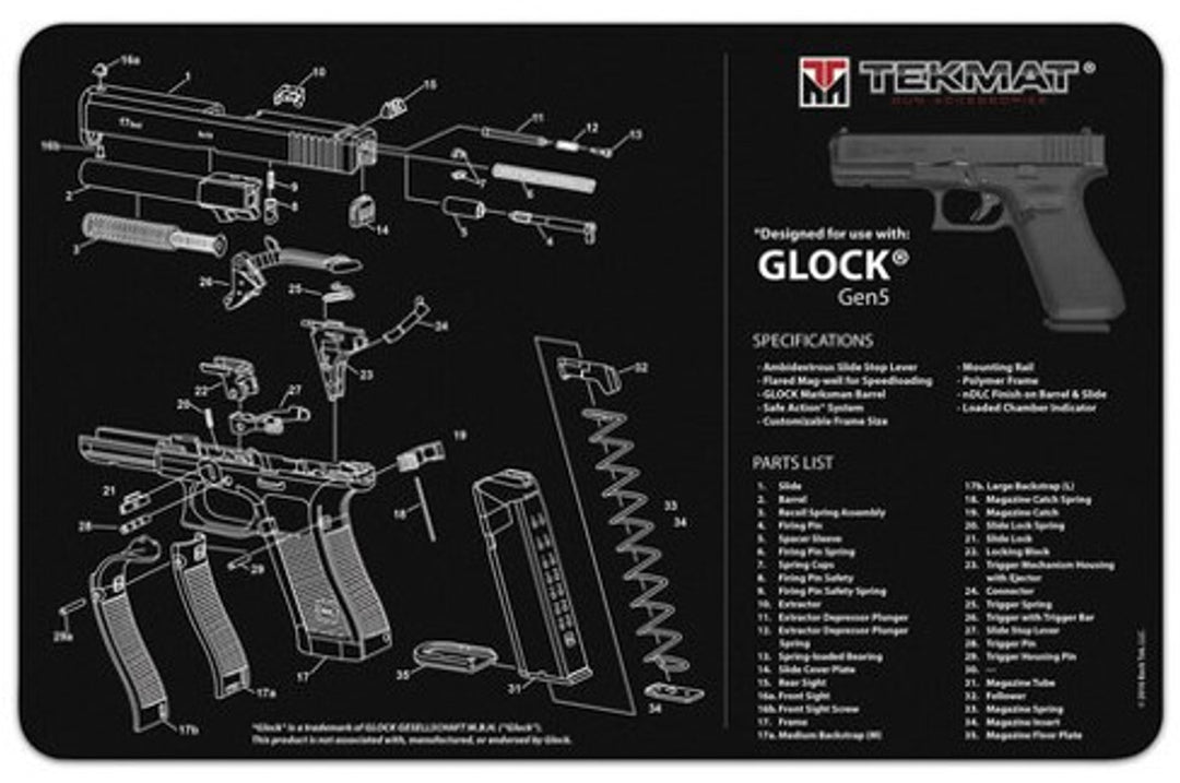 TekMat Ultra 20 Glock Gen 5 Gun Cleaning Mat