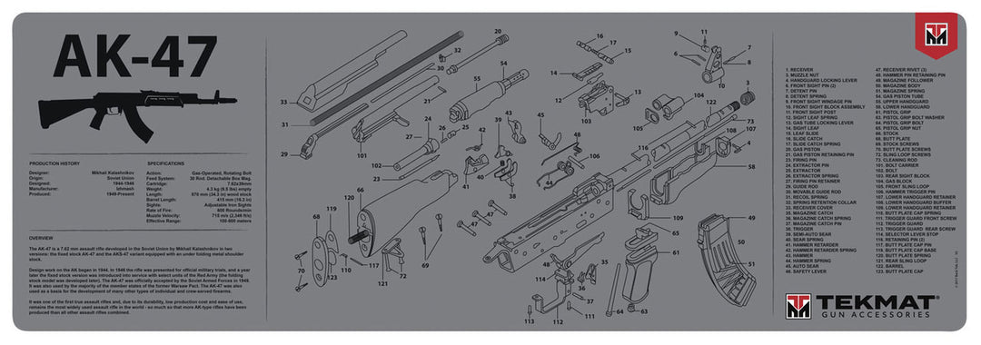TekMat AK-47 Gun Cleaning Mat Grey