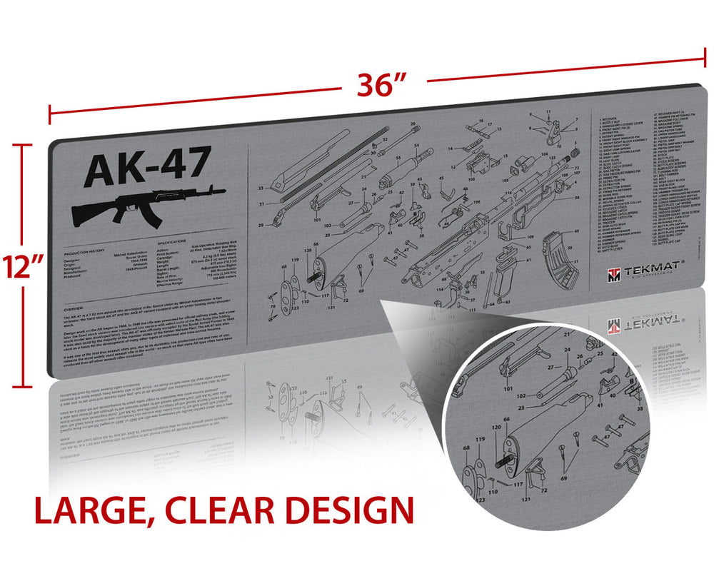TekMat AK-47 Gun Cleaning Mat Grey