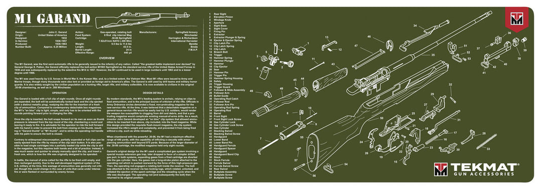 TekMat M1 Garand Gun Cleaning Mat OD Green