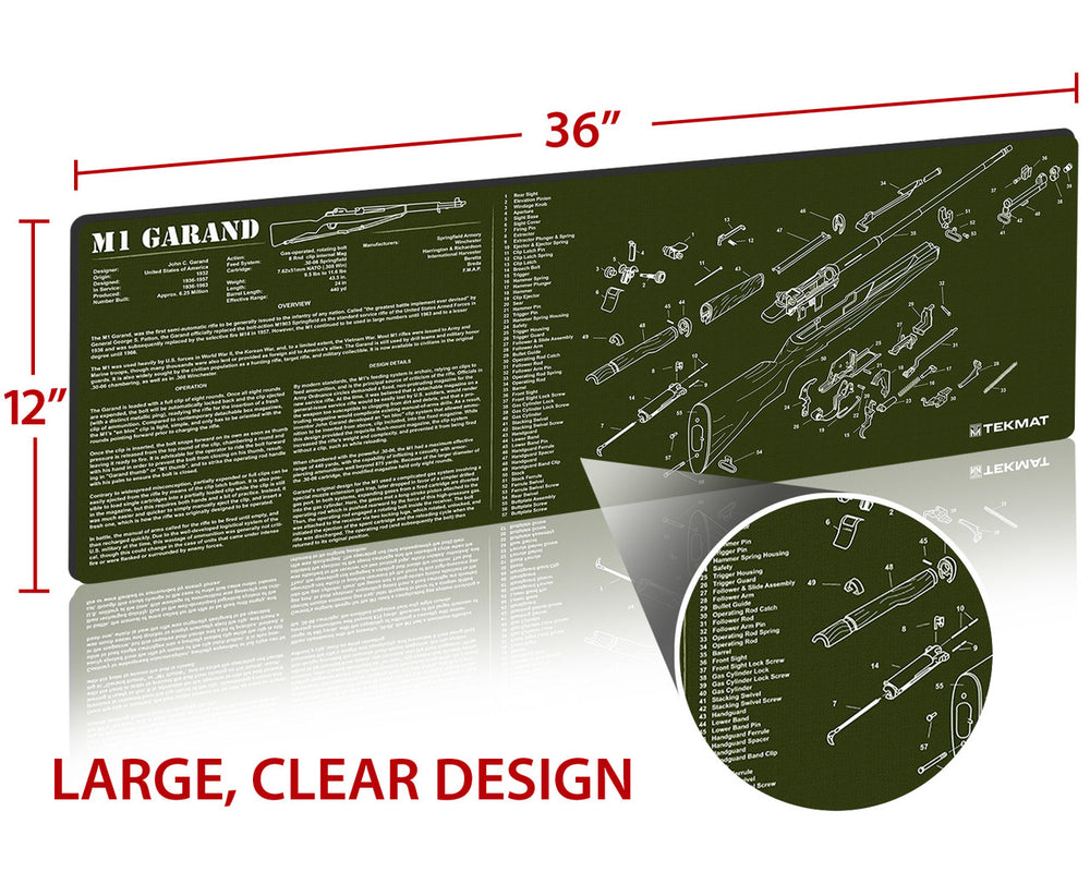 TekMat M1 Garand Gun Cleaning Mat OD Green