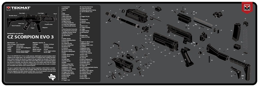 TekMat CZ Scorpion EVO 3 Gun Cleaning Mat