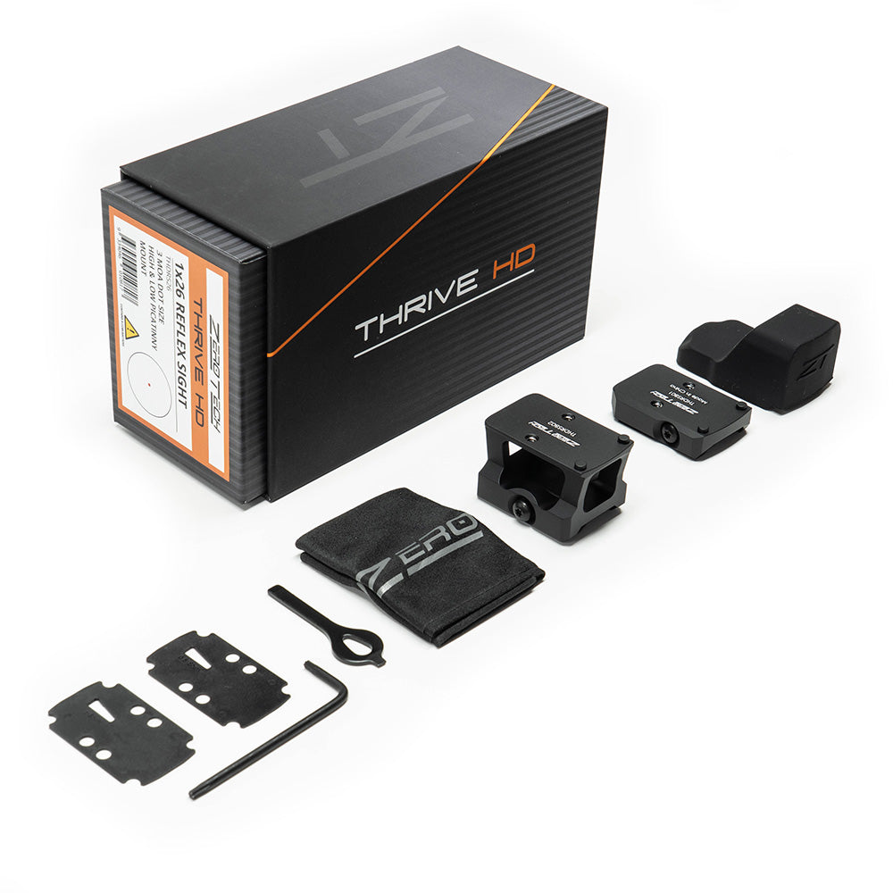ZeroTech Thrive HD 1x26 Reflex Sight 3 MOA Red Dot with High and Low Picatinny Mounts