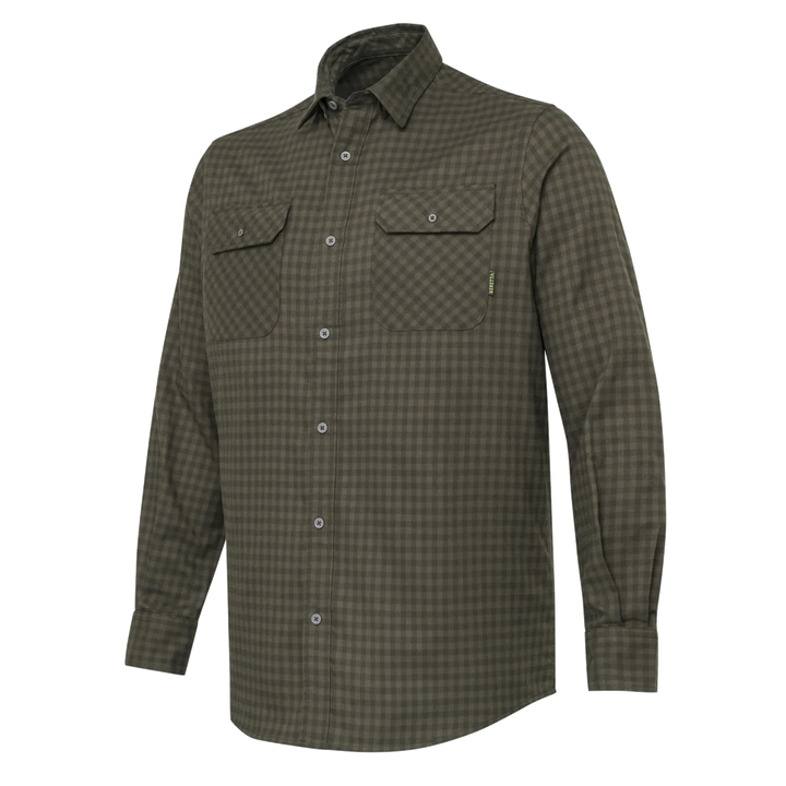 Beretta Cadet Flannel Shirt Green &amp; Brown Check L