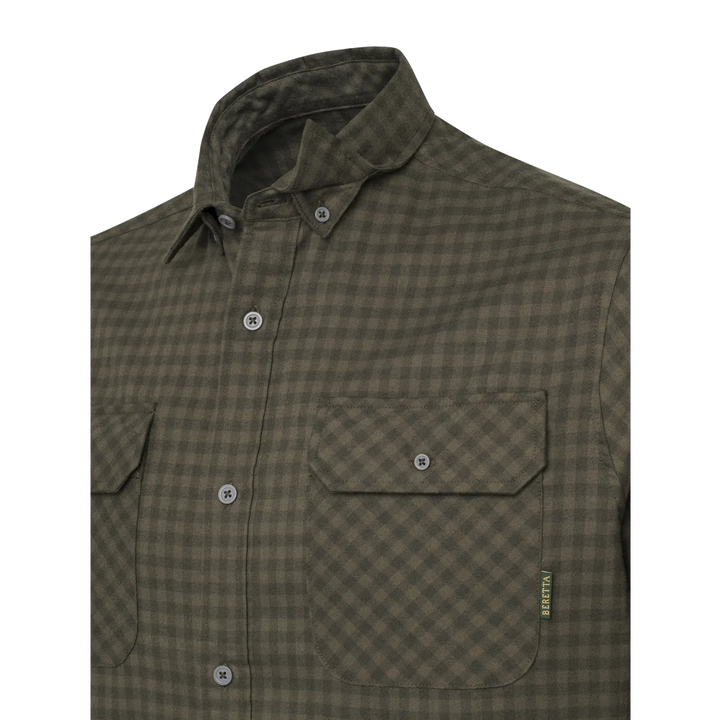 Beretta Cadet Flannel Shirt Green &amp; Brown Check L