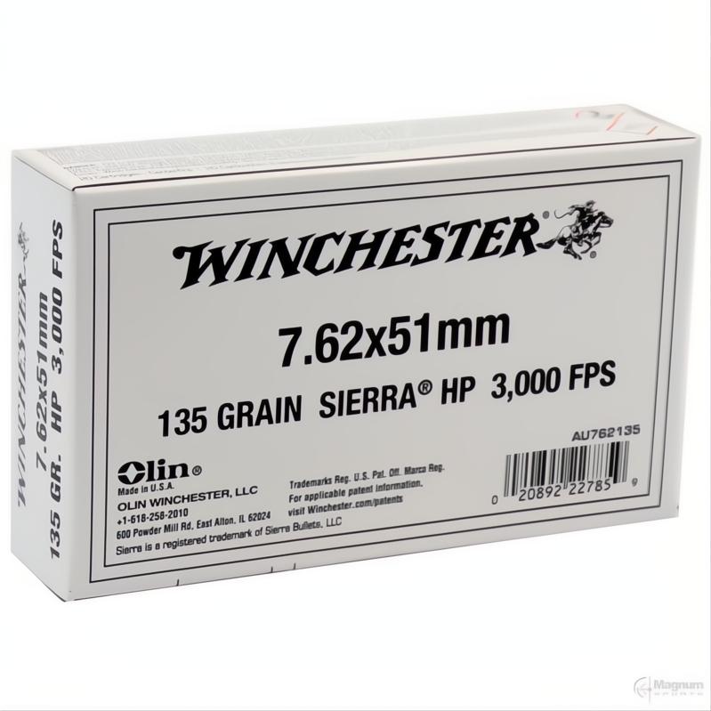 Winchester 7.62x51mm (308 Win) 135gr Sierra HP