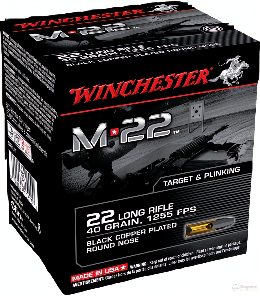 Winchester M22 22LR 40gr Black Copper Plated Round Nose