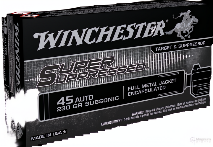 Winchester Super Suppressed 45ACP 230gr FMJ