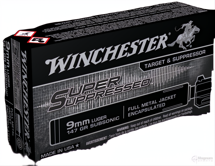 Winchester Super Suppressed 9mm 147gr FMJ
