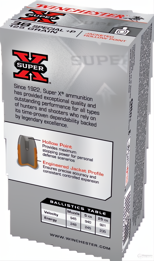Winchester Super X 38SP +P 125gr JHP