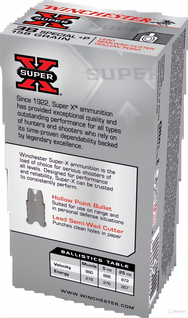 Winchester Super X 38SP +P 158gr Lead-Semi Wad Cutter HP
