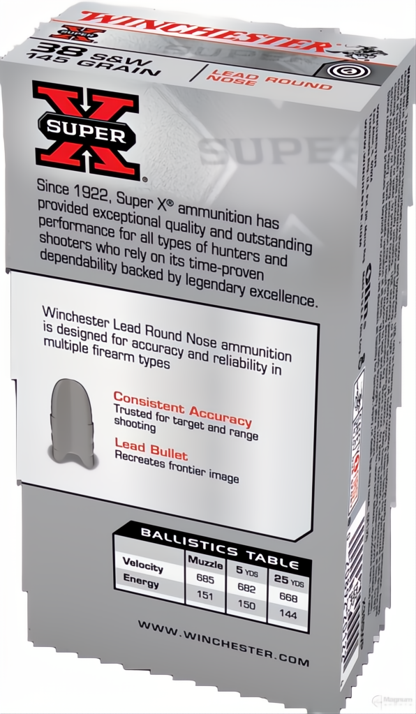 Winchester Super X 38S&amp;W 145gr LRN