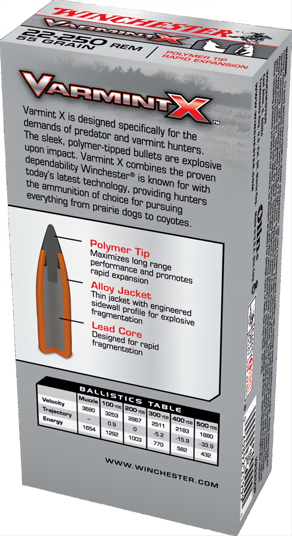 Winchester Varmint X 22-250Rem 55gr PT